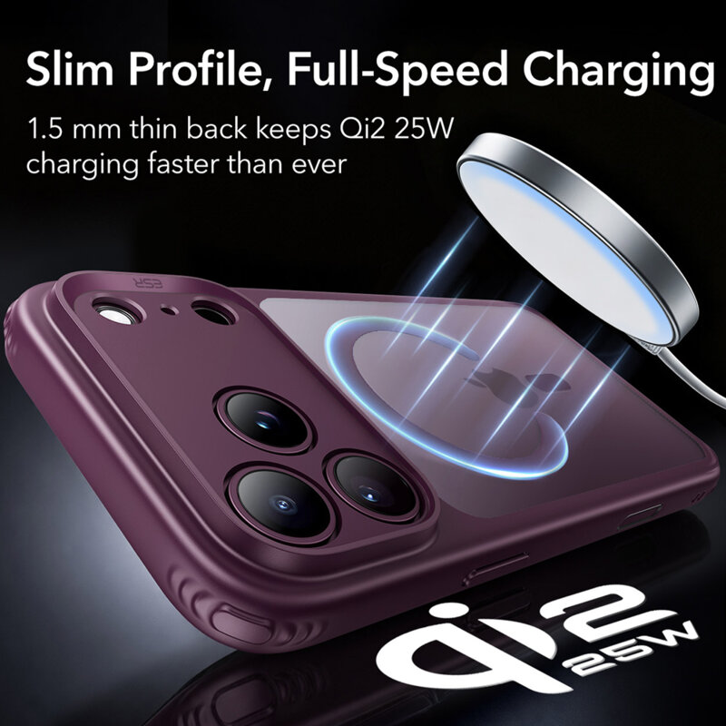 Husa iPhone 18 Pro ESR Classic Hybrid HaloLock, bordo