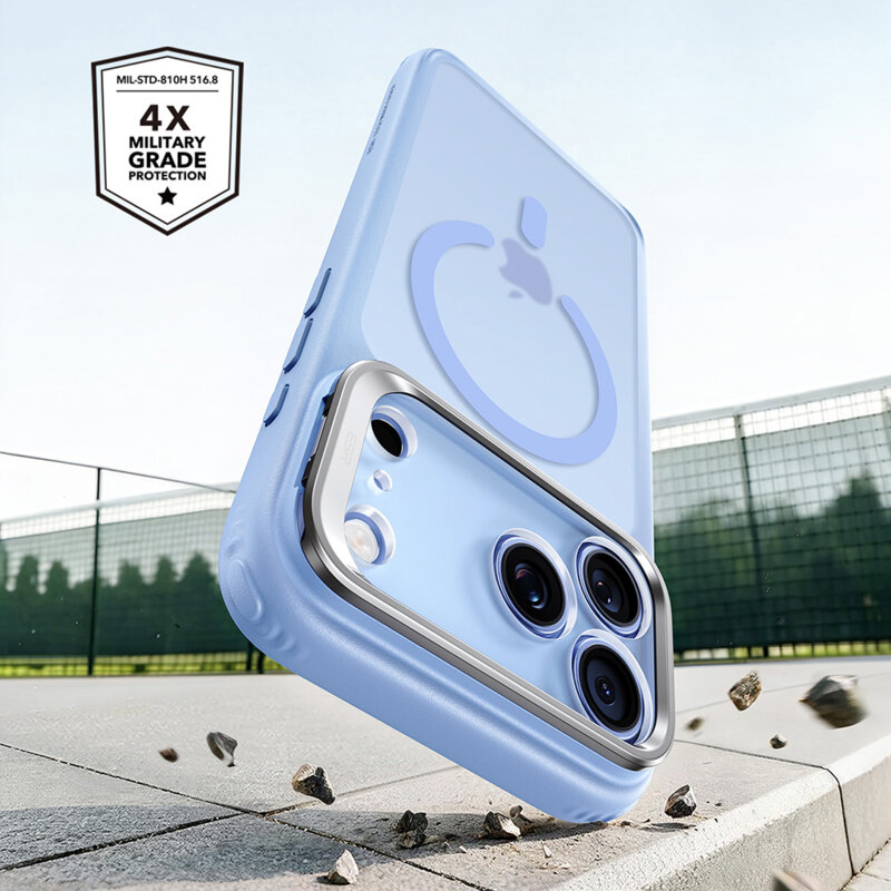 Husa iPhone 17 Pro Max ESR Classic Hybrid HaloLock Kickstand, bleu