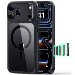 Husa iPhone 18 Pro Max ESR Classic Hybrid HaloLock, negru/transparenta