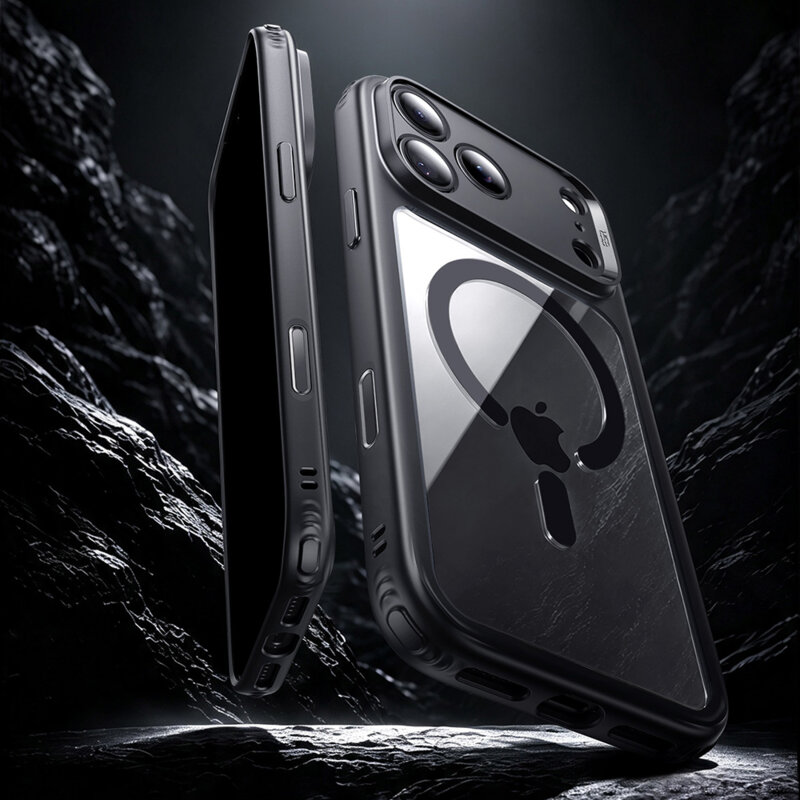 Husa iPhone 18 Pro Max ESR Classic Hybrid HaloLock, negru/transparenta