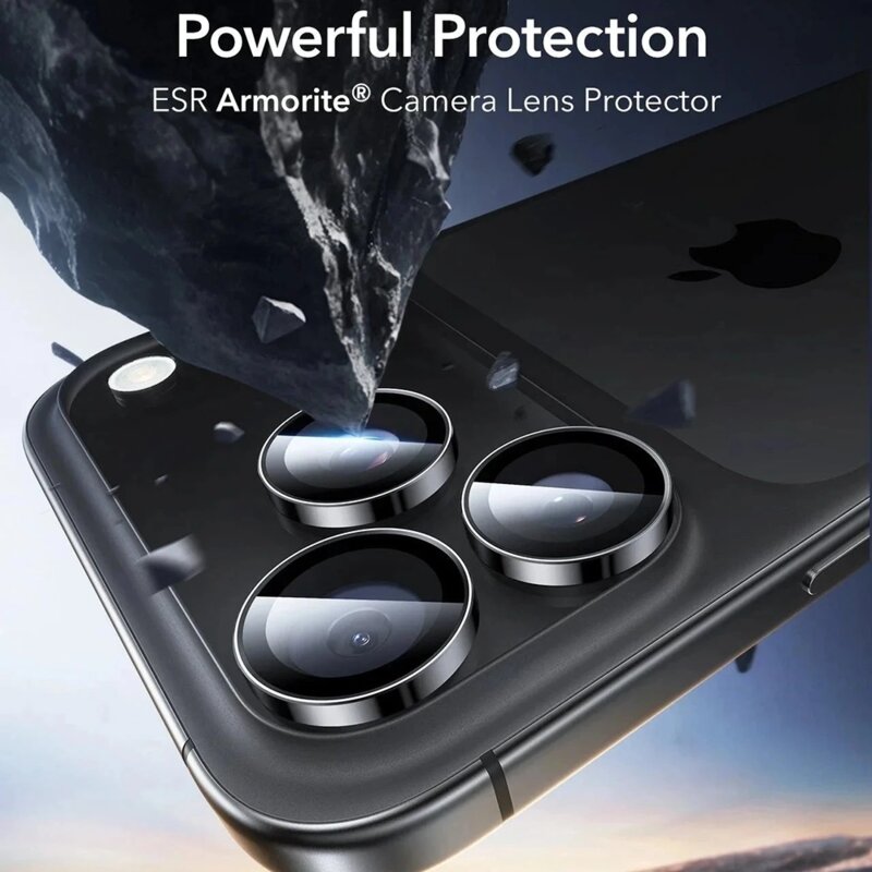 Folie sticla camera iPhone 18 Pro ESR Armorite Camera Lens Protectors, bordo