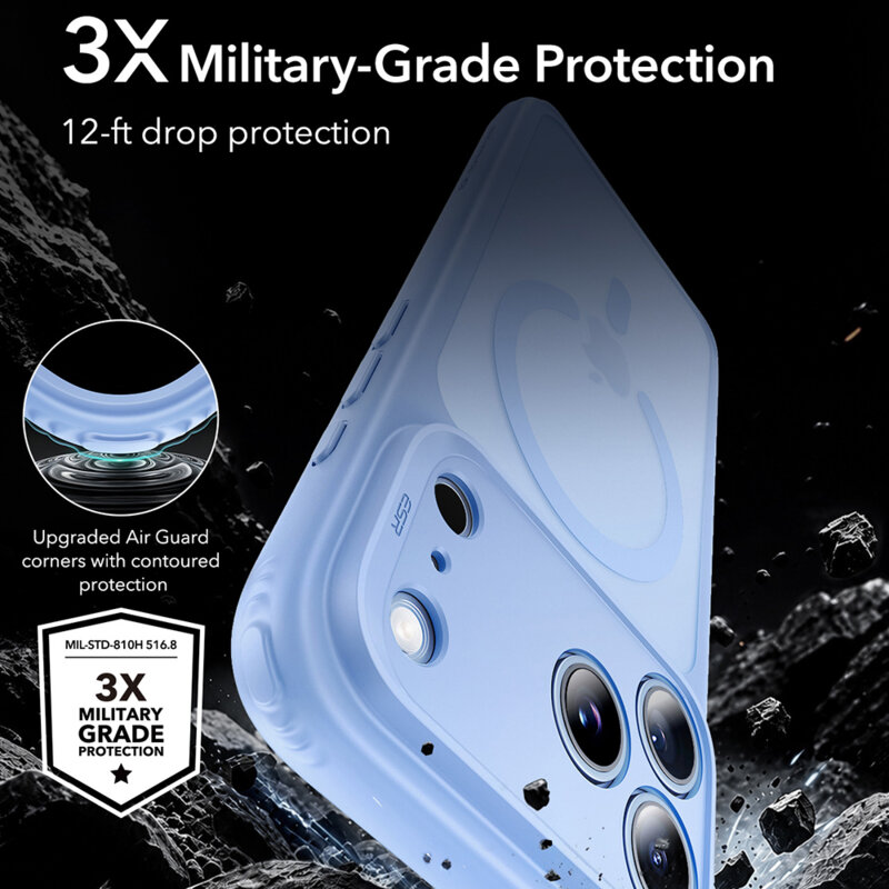 Husa iPhone 18 Pro Max ESR Classic Hybrid HaloLock, blue