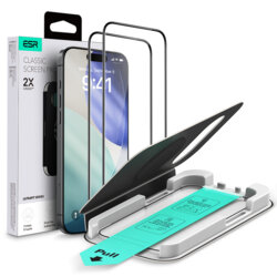 [Pachet 2x] Folie sticla iPhone 18 Pro ESR UltraFit Classic, negru