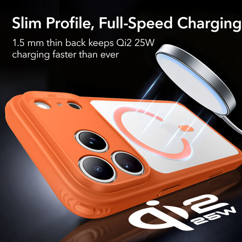 Husa iPhone 18 Pro ESR Classic Hybrid HaloLock, oranj frost
