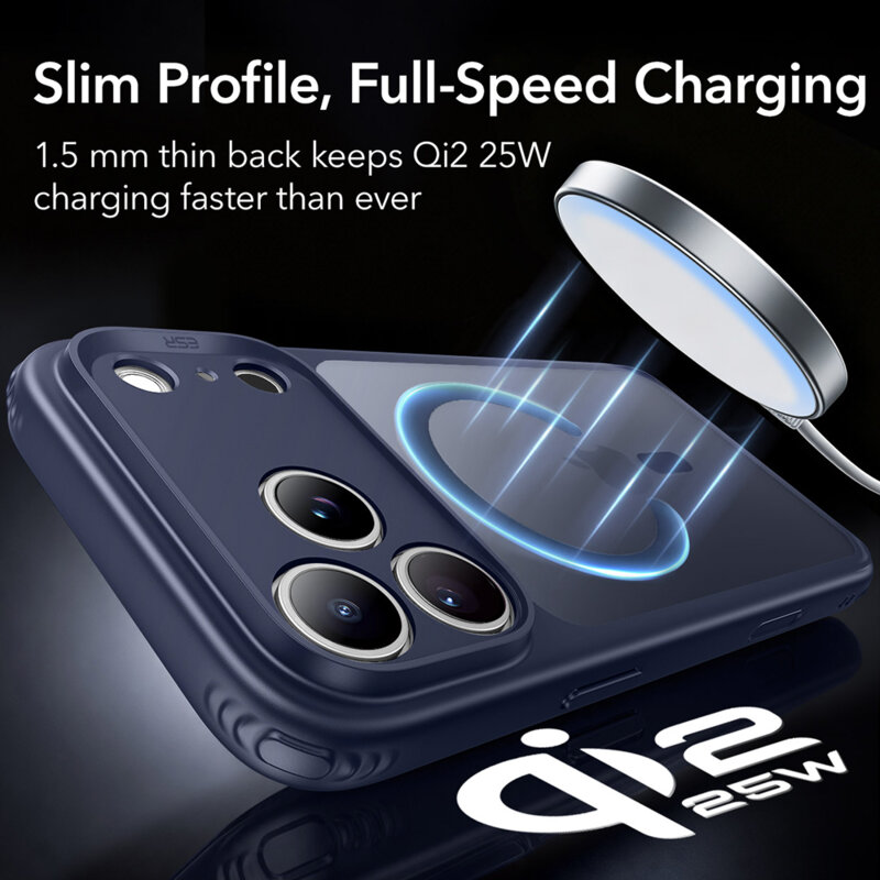 Husa iPhone 17 Pro Max ESR Classic Hybrid HaloLock, bleumarin
