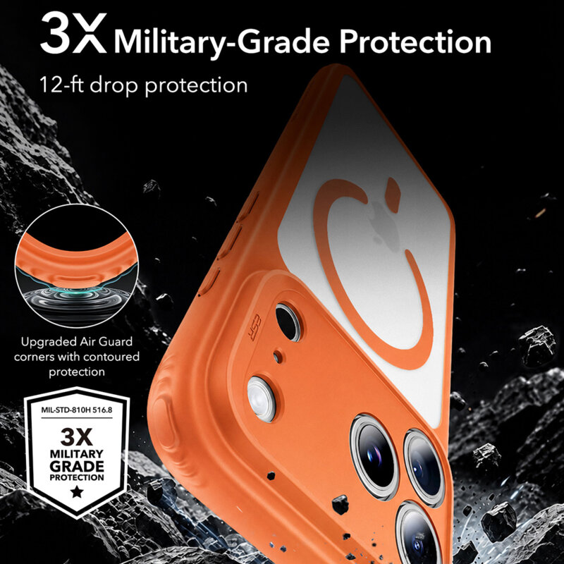 Husa iPhone 17 Pro Max ESR Classic Hybrid HaloLock, portocaliu