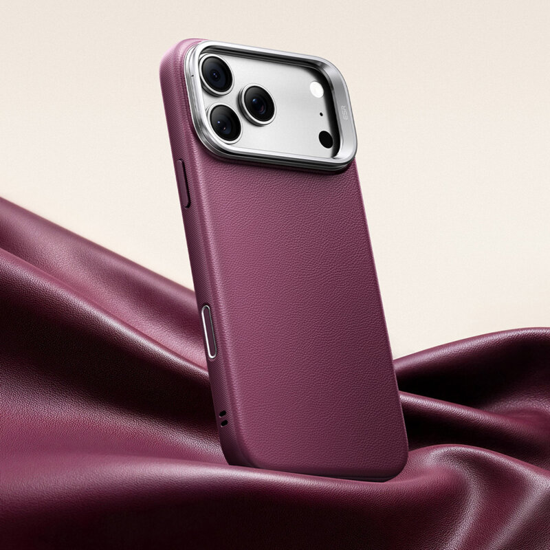 Husa iPhone 17 Pro ESR Atelier Magnetic Kickstand, bordo