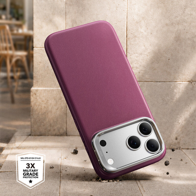 Husa iPhone 17 Pro ESR Atelier Magnetic Kickstand, bordo