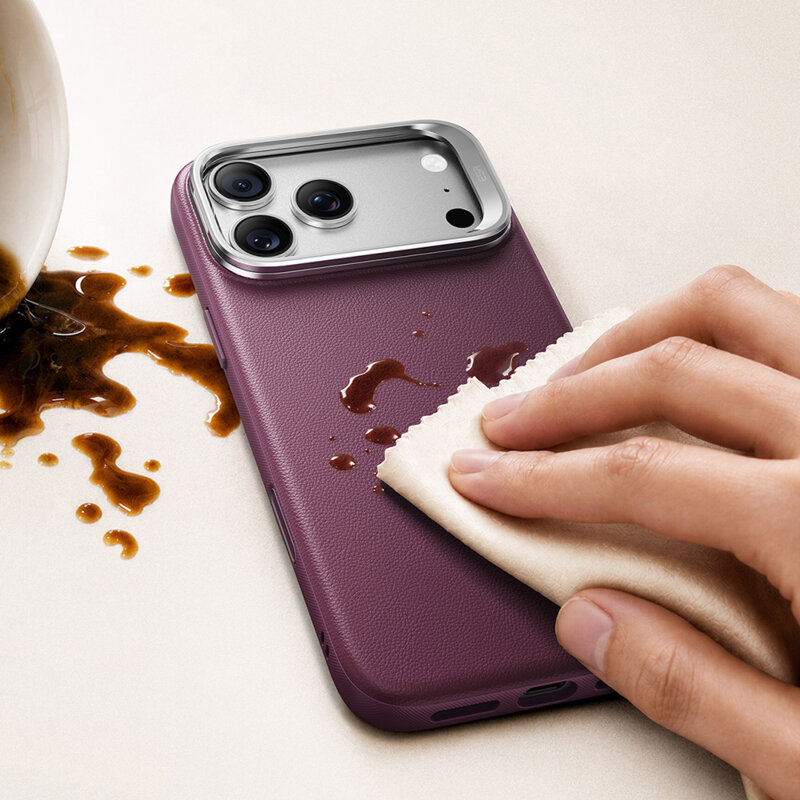 Husa iPhone 17 Pro ESR Atelier Magnetic Kickstand, bordo