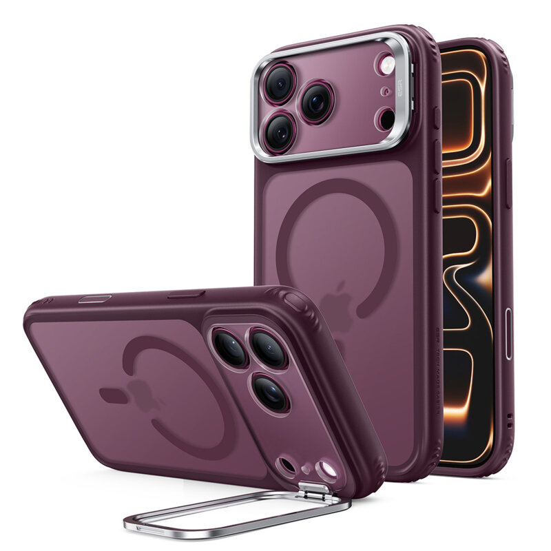 Husa iPhone 18 Pro Max ESR Classic Hybrid HaloLock Kickstand, bordo