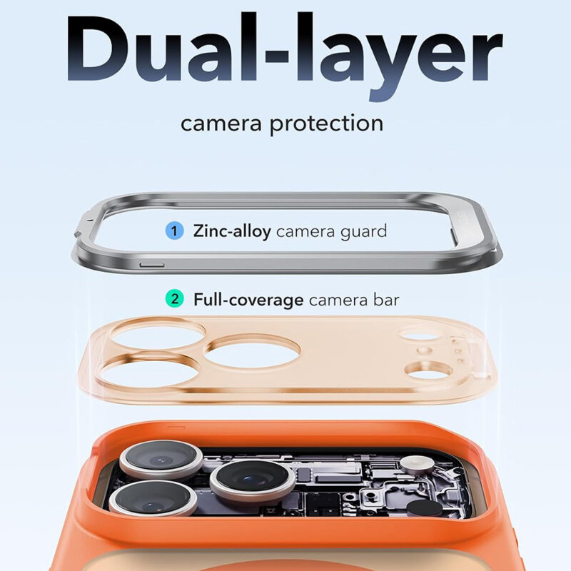 Husa iPhone 18 Pro Max ESR Classic Hybrid HaloLock Kickstand, portocaliu