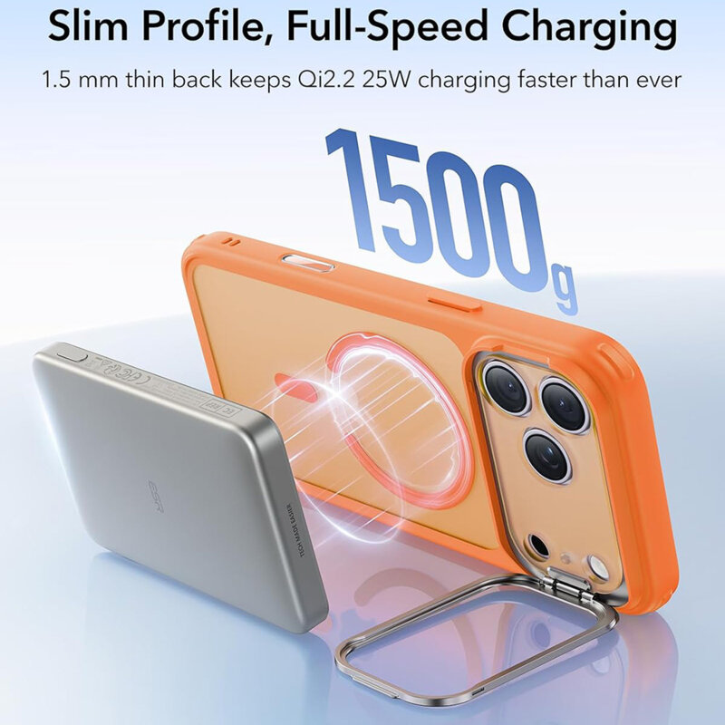 Husa iPhone 18 Pro ESR Classic Hybrid HaloLock Kickstand, portocaliu