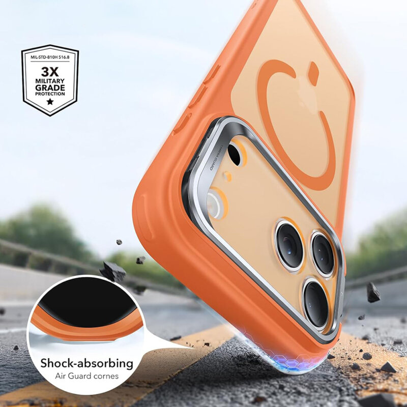 Husa iPhone 18 Pro ESR Classic Hybrid HaloLock Kickstand, portocaliu