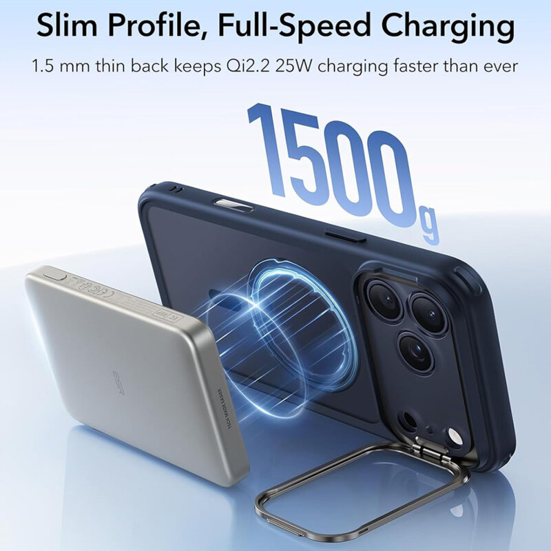 Husa iPhone 18 Pro ESR Classic Hybrid HaloLock Kickstand, bleumarin