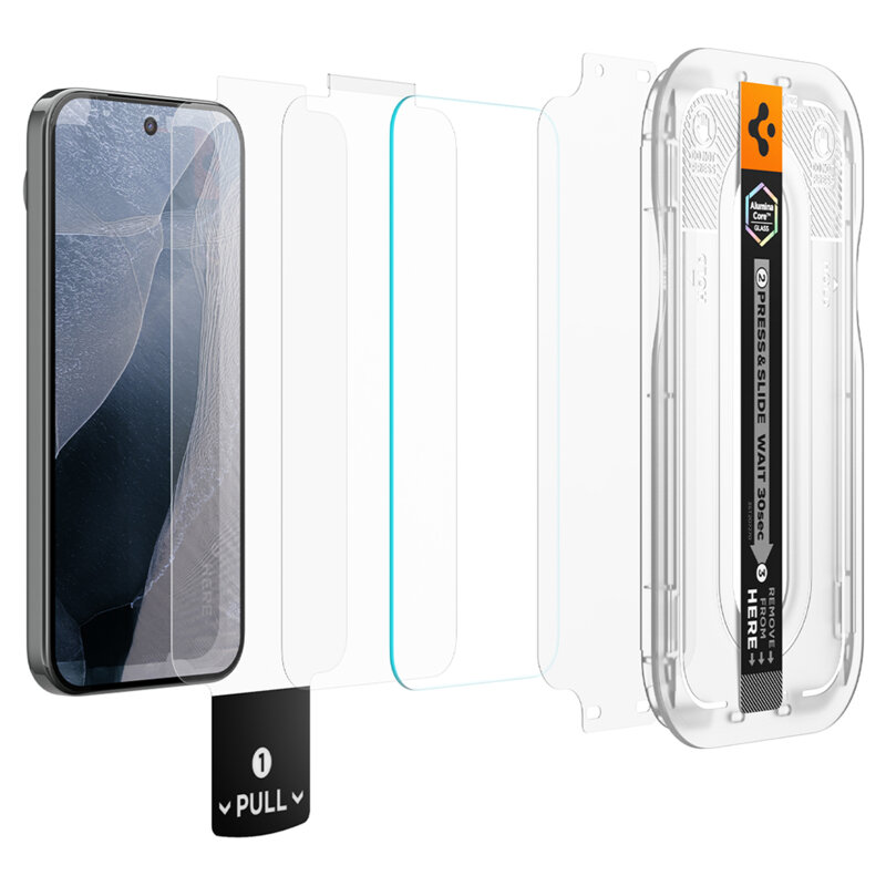 [Pachet 2x] Folie Google Pixel 11 Pro XL Spigen Glas.tR EZ Fit Pro, transparenta