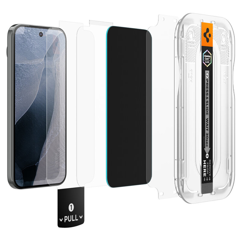 [Pachet 2x] Folie Google Pixel 11 Pro XL Spigen Glas.tR EZ Fit Pro, privacy