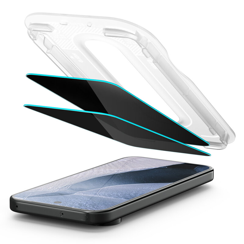 [Pachet 2x] Folie Google Pixel 10 Pro Spigen Glas.tR EZ Fit Pro, privacy