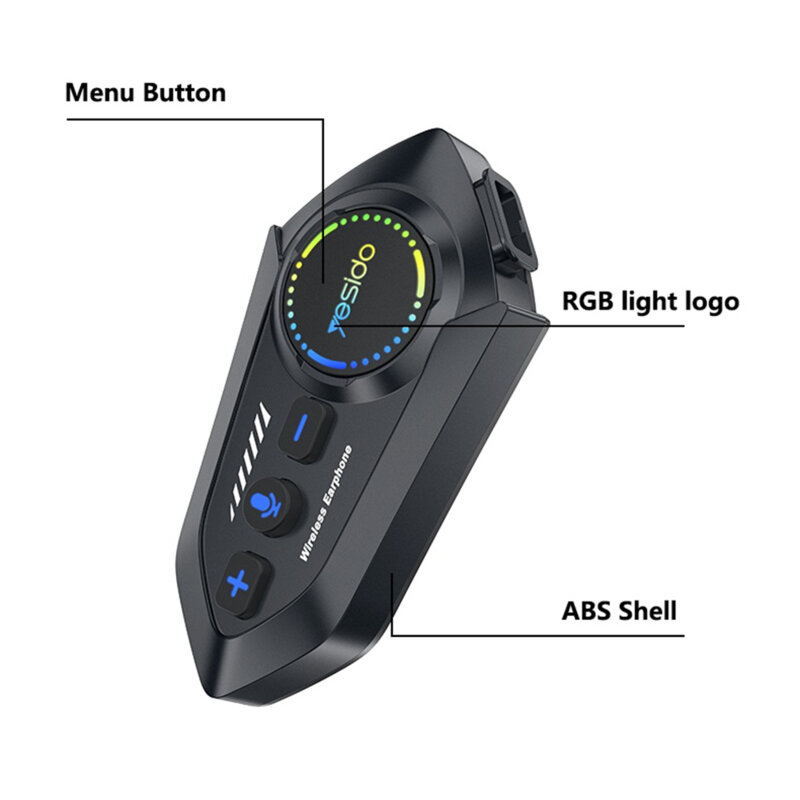 Intercom moto Bluetooth 5.4 cu difuzoare si microfon, Yesido VC19