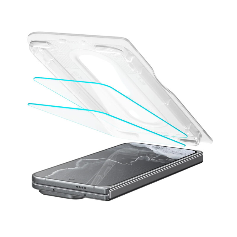 [Pachet 2x] Folie Google Pixel 11 Pro Fold Spigen Glas.tR EZ Fit Pro, transparenta