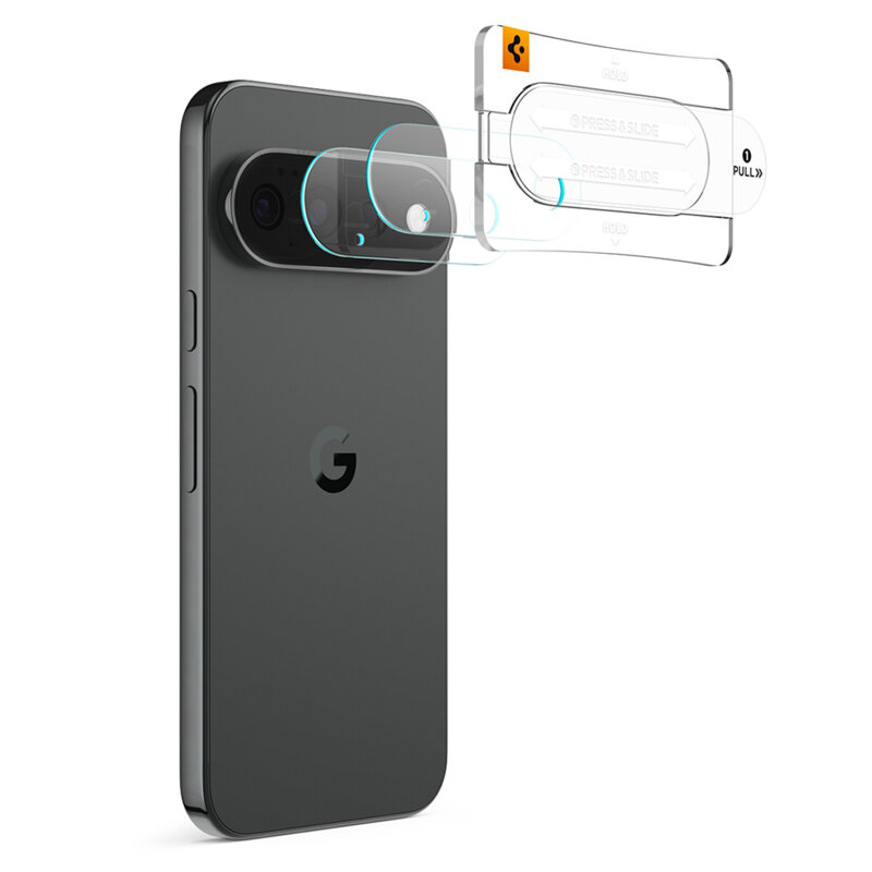 [Pachet 2x] Folie sticla camera Google Pixel 11 Pro XL Spigen Glas.tR Optik EZ Fit Pro, negru