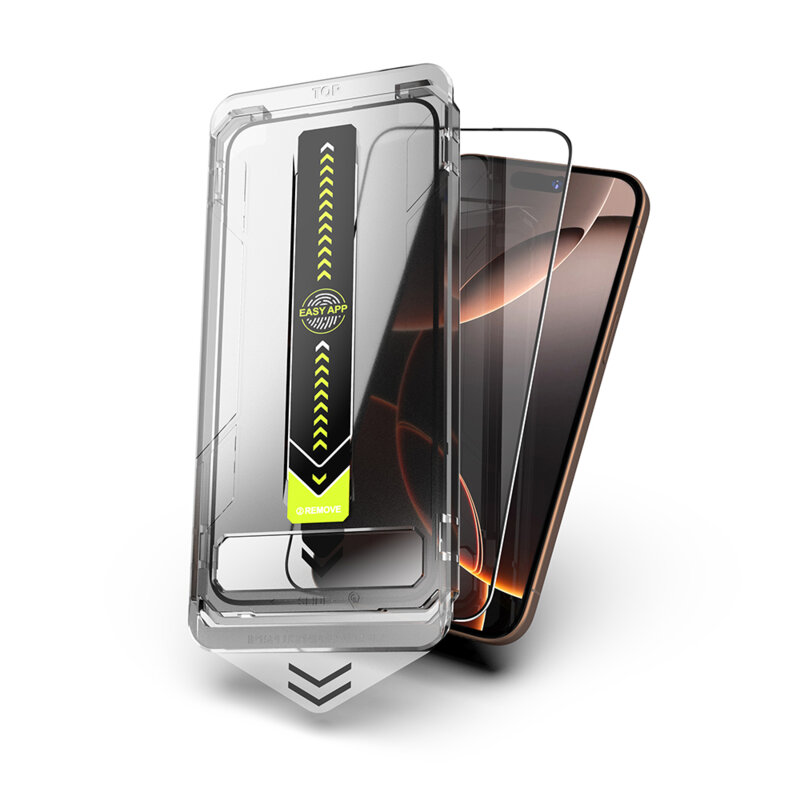 [Pachet 2x] Folie iPhone 18 Pro Max Techsuit TitanGlass FullCover, negru