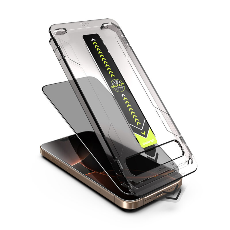 [Pachet 2x] Folie iPhone 18 Pro Max Techsuit TitanGlass FullCover, privacy