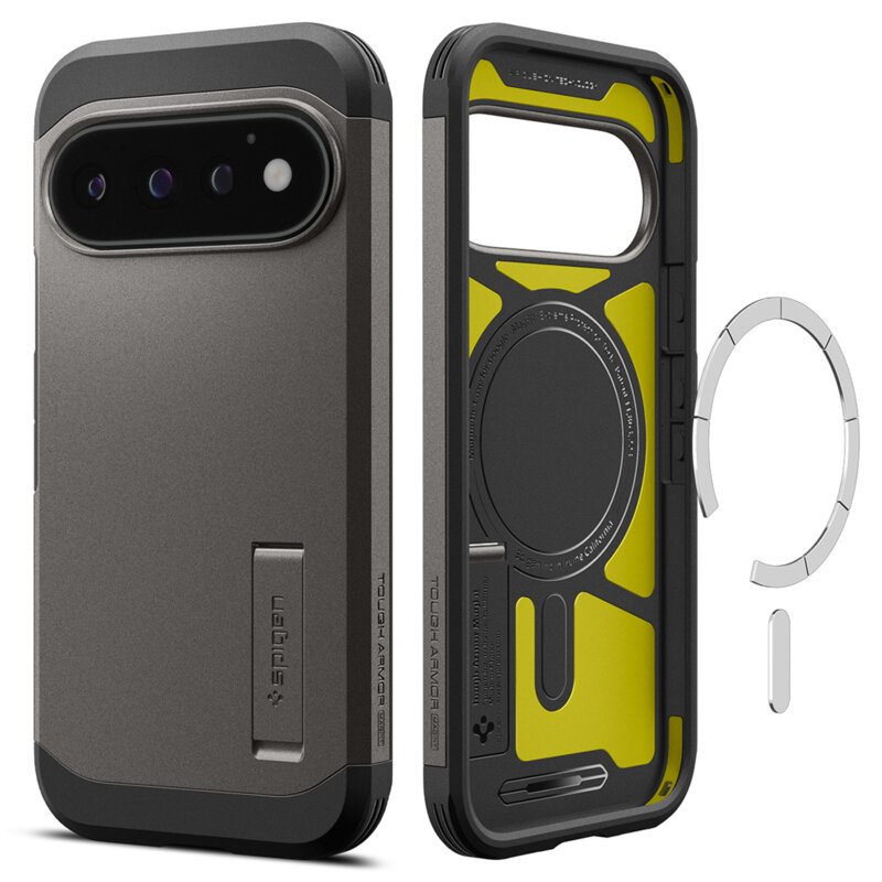 Husa Google Pixel 11 Pro Spigen Tough Armor MagSafe, cenusiu