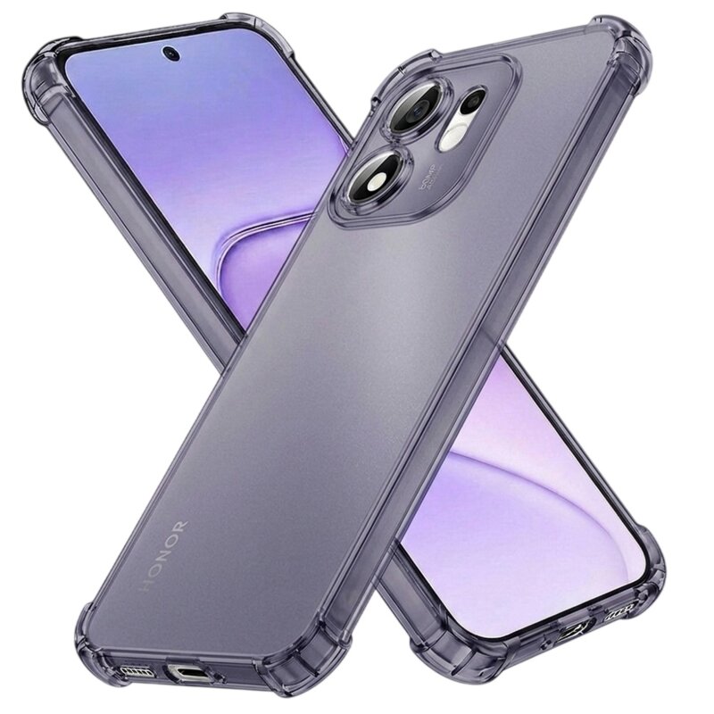 Husa Honor 600 Smart Techsuit Shockproof Clear Silicone, fumuriu