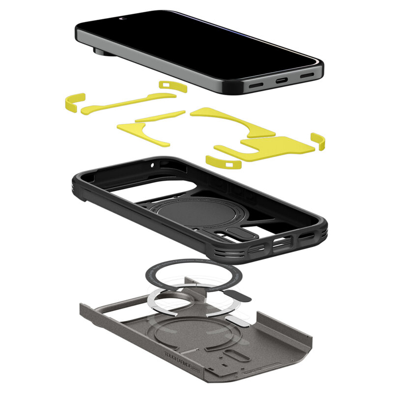Husa Google Pixel 11 Pro XL Spigen Tough Armor MagSafe, cenusiu