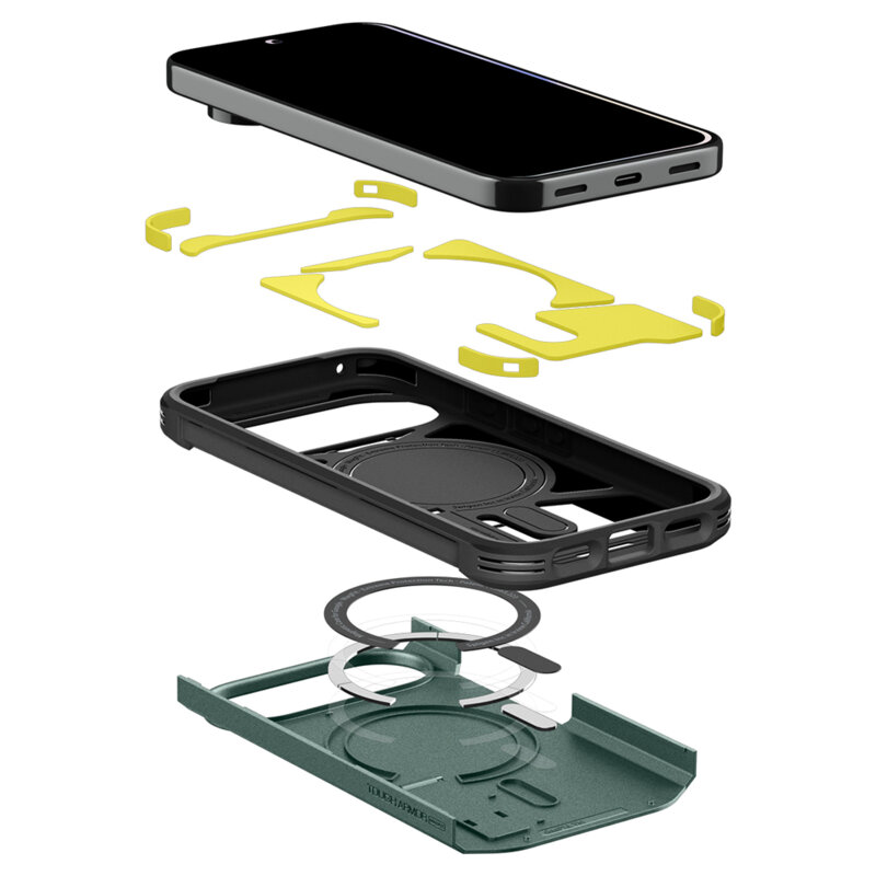 Husa Google Pixel 11 Pro XL Spigen Tough Armor MagSafe, verde