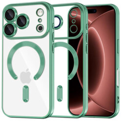 Husa premium iPhone 17 Pro Max Techsuit Luxury Crystal MagSafe, verde deschis