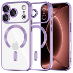 Husa premium iPhone 18 Pro Max Techsuit Luxury Crystal MagSafe, mov
