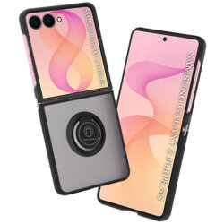 Husa Samsung Galaxy Z Flip8 Techsuit Glinth cu inel suport stand magnetic, negru