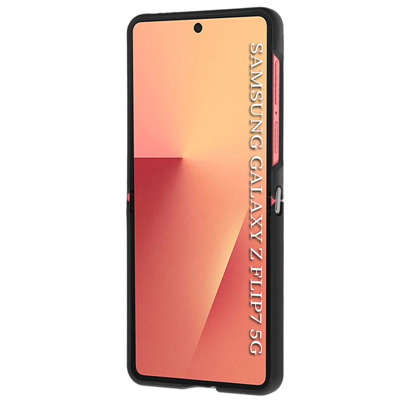 Husa Samsung Galaxy Z Flip7 Techsuit Glinth cu inel suport stand magnetic, negru