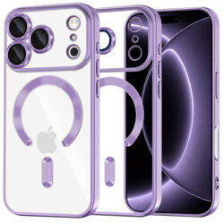 Husa premium iPhone 17 Pro Techsuit Luxury Crystal MagSafe, mov