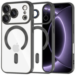 Husa premium iPhone 17 Pro Techsuit Luxury Crystal MagSafe, negru