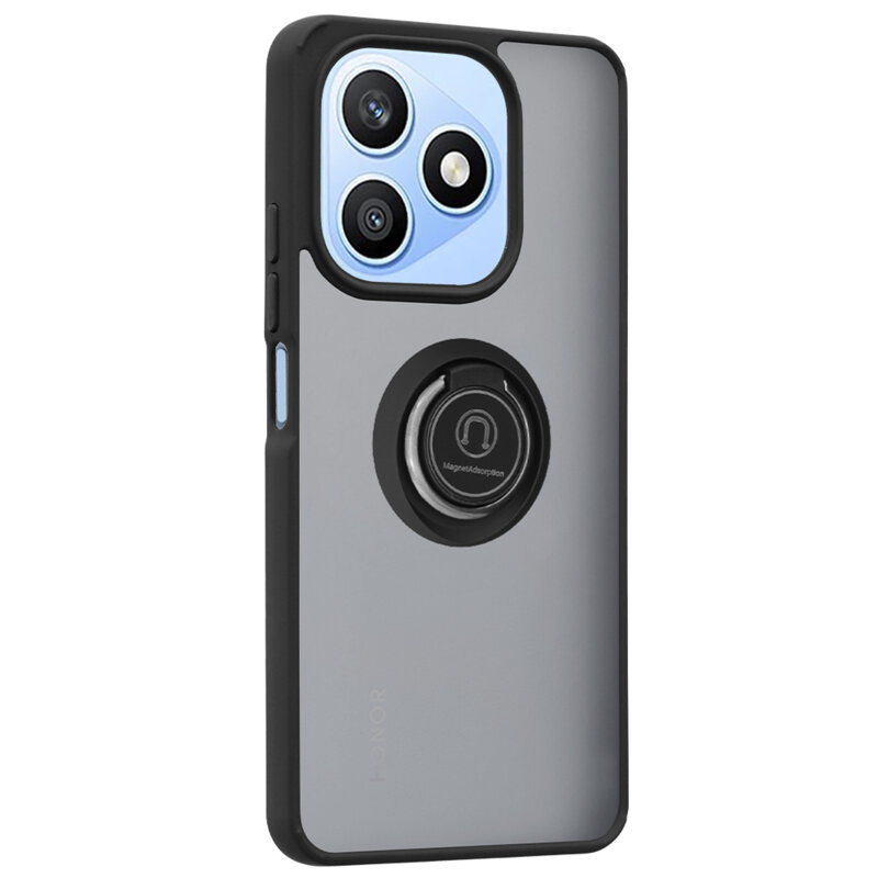 Husa Honor X8d Techsuit Glinth cu inel suport stand magnetic, negru