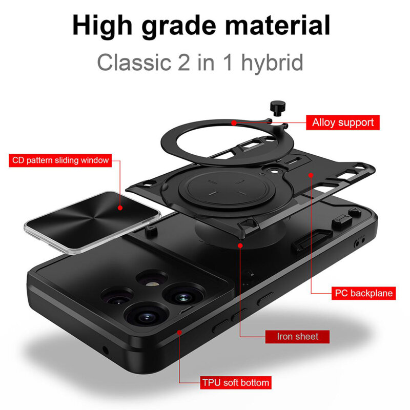 Husa Oppo Reno16 F Techsuit CamGuard Pro, roz auriu