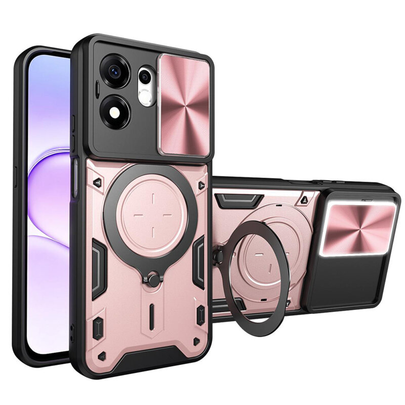 Husa Honor 600 Smart Techsuit CamGuard Pro, roz auriu