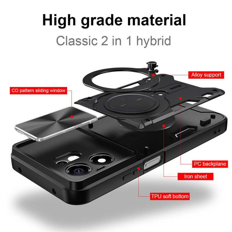 Husa Honor 600 Smart Techsuit CamGuard Pro, rosu