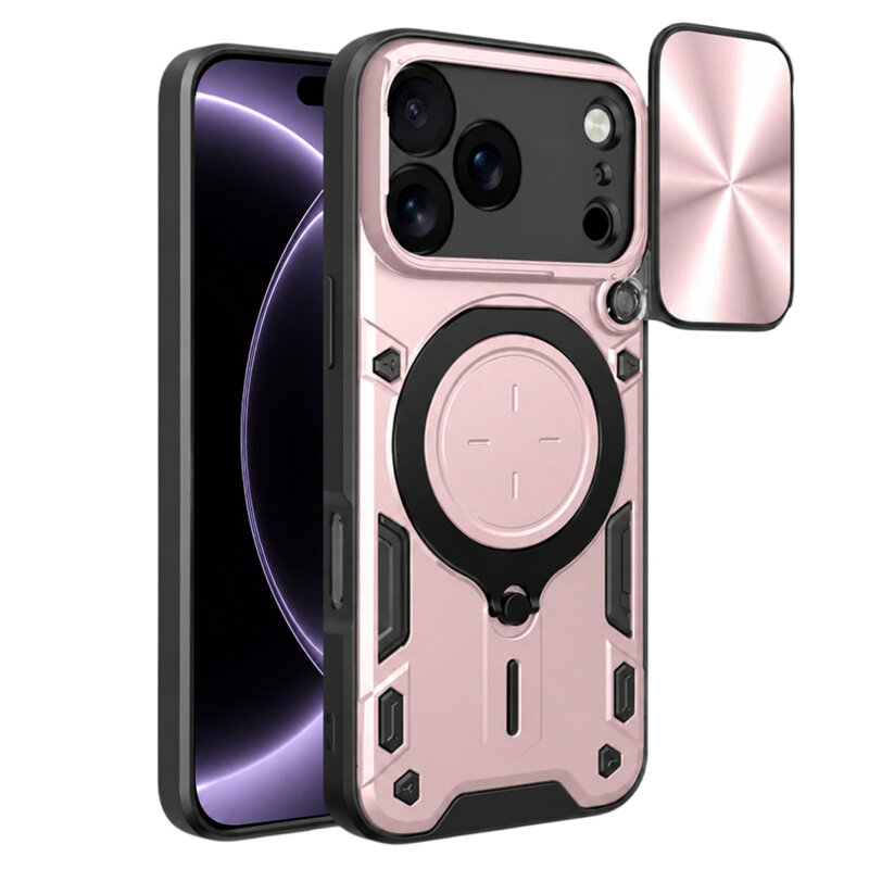 Husa iPhone 17 Pro Techsuit CamGuard Pro, roz auriu