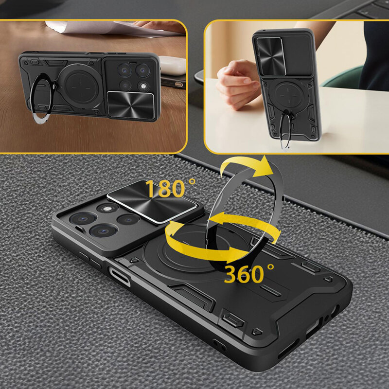 Husa Oppo Reno16 Techsuit CamGuard Pro, albastru