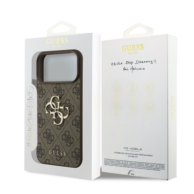Husa originala Guess iPhone 18 Pro Max Hardcase 4G Big Logo, maro, GUHCP18X4GMGBR