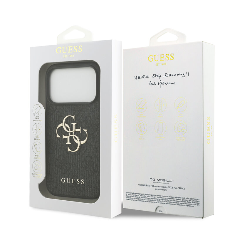 Husa originala Guess iPhone 18 Pro Hardcase 4G Big Logo, negru, GUHCP18L4GMGGR