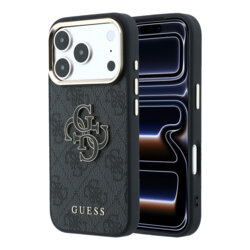 Husa originala Guess iPhone 18 Pro Max Hardcase 4G Big Resin Logo, negru, GUHCP18X6P4SRMLK