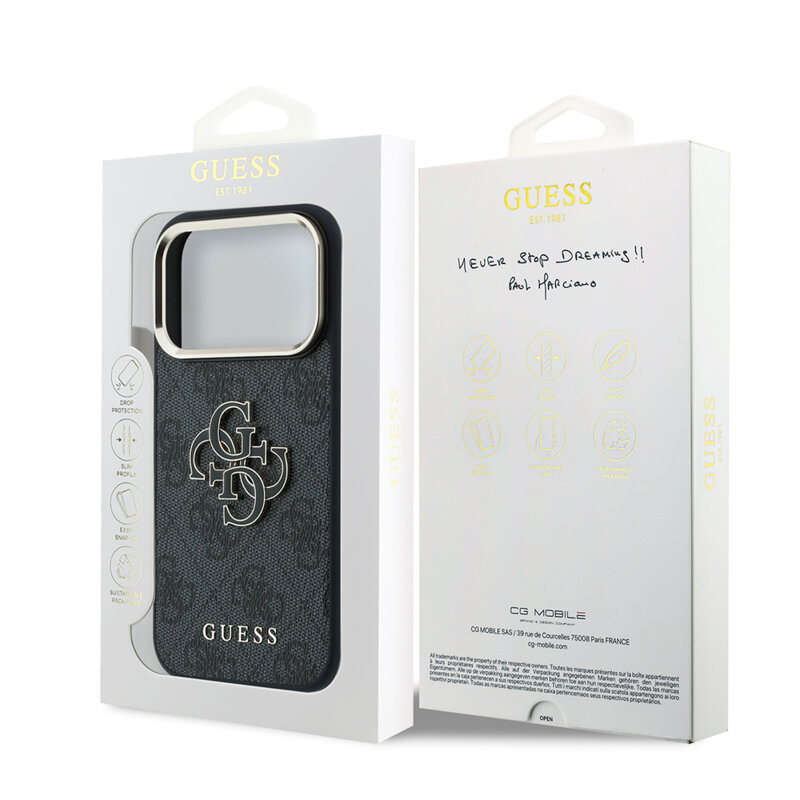 Husa originala Guess iPhone 18 Pro Max Hardcase 4G Big Resin Logo, negru, GUHCP18X6P4SRMLK