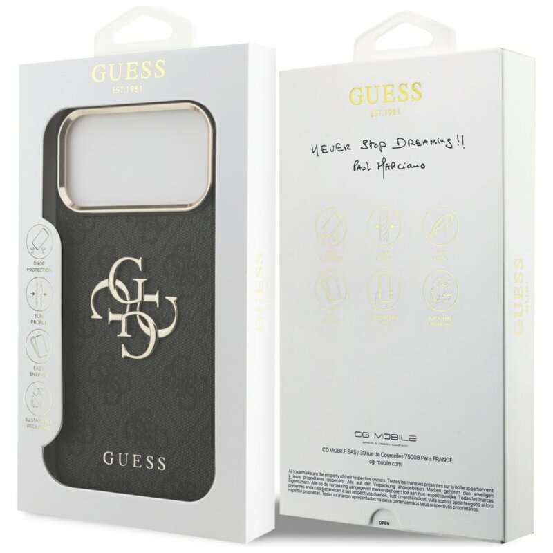 Husa originala Guess iPhone 18 Pro Max Hardcase 4G Big Classic Logo, negru, GUHCP18X4GMGCGR