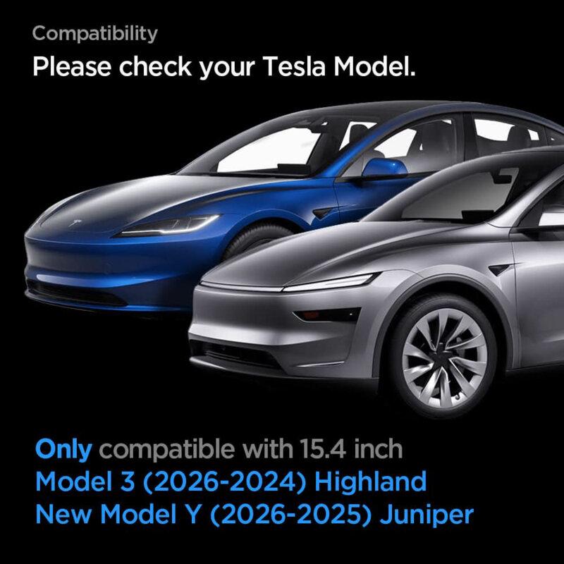 Folie display auto Tesla Model Y (2026/2025) / Model 3 (2026/2025/2024) Spigen Glas.tR EZ Fit Anti-Glare Matte FC, negru