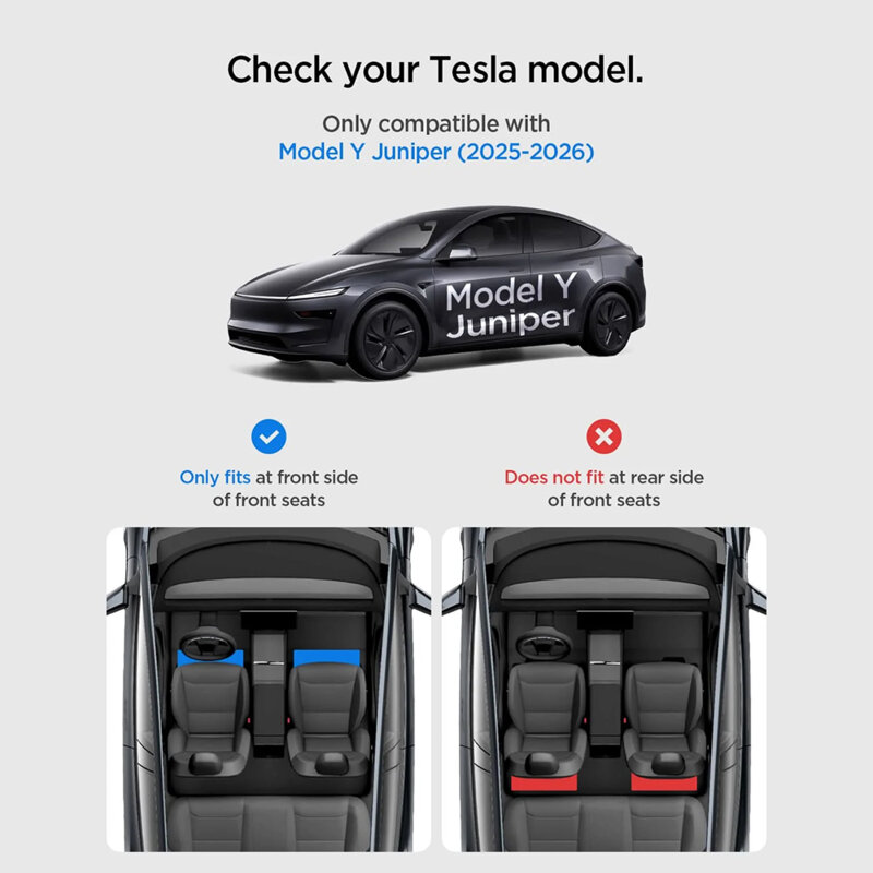 [Pachet 2x] Cutie depozitare, organizator scaun Tesla Model Y Juniper, Spigen, negru