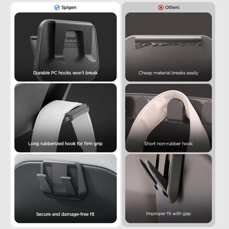 [Pachet 2x] Suport cu carlige, organizator scaun Tesla, Spigen